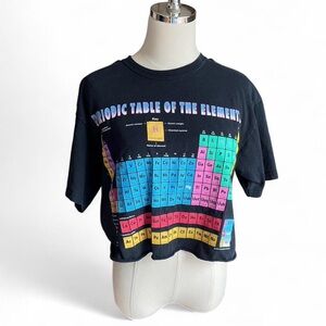 Gildan Periodic Table Black Crop Tee with Colorful Periodic Table Print